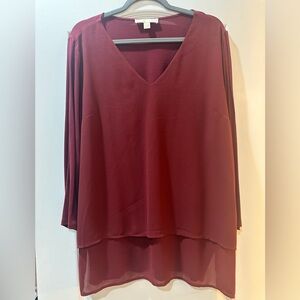 Michael Kors 3/4 sleeve top with sheer accent Size XL